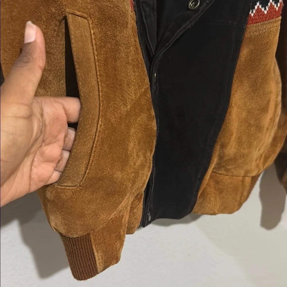 Vintage lawless Aztec southwestern Multicolor Jacket with Shearling Collar S - Picture 5 of 15